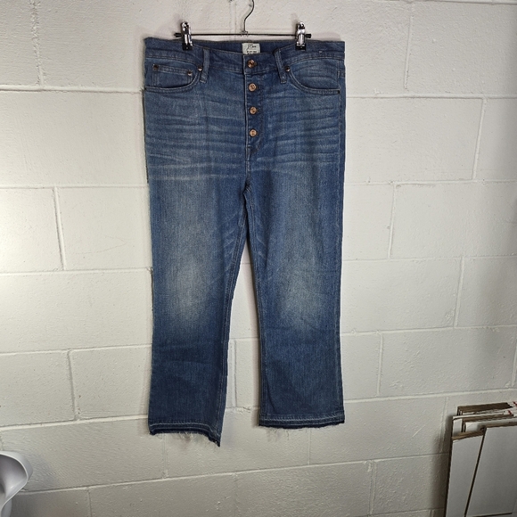 J. Crew Billie Demi Boot Cut Crop Exposed Button Fly Jeans - Picture 10 of 10